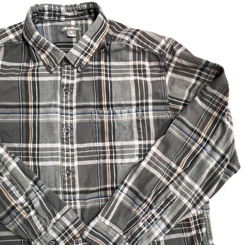 Eddie Bauer‎ Mens 2XL Classic Fit Plaid Flannel Long Sleeve Button Up Shirt